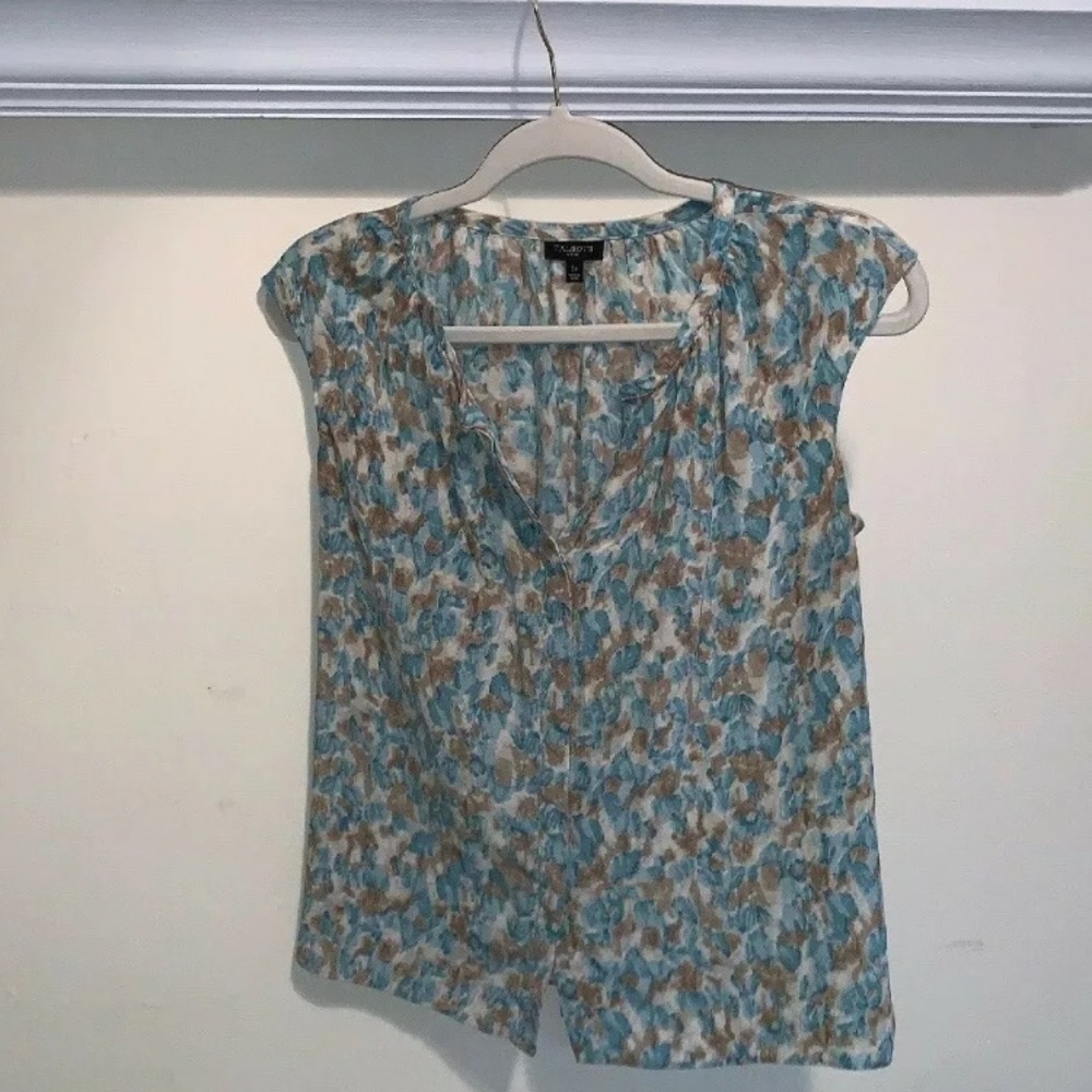 Talbots Womens Top Button Up Silk Blouse